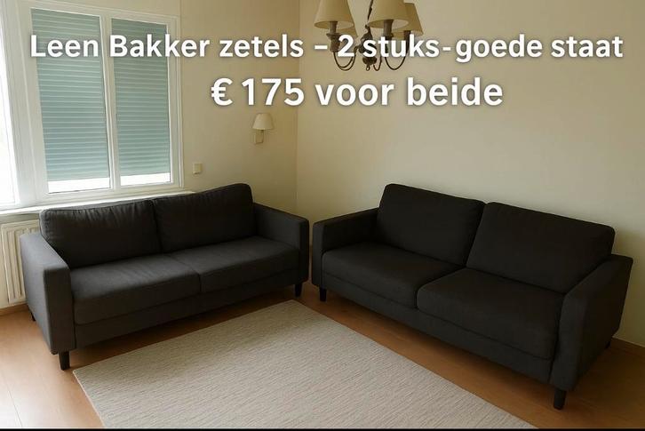 LeenBakker zetels 3–4 zitplaatsen €175 voor beide snelle vp, Huis en Inrichting, Zetels | Complete zithoeken, Gebruikt, Ophalen