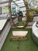 Spiegel met marmeren console, Antiek en Kunst, Ophalen, Ovaal, 50 tot 100 cm, 100 tot 150 cm