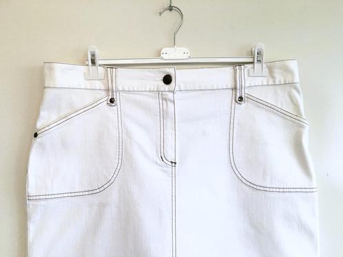 CAROLINE BISS - witte jeansrok - stretch - 46, Kleding | Dames, Rokken, Zo goed als nieuw, Maat 46/48 (XL) of groter, Wit, Knielengte