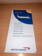 British Airways A320 safety card, Comme neuf, Carte, Photo ou Gravure, Enlèvement ou Envoi