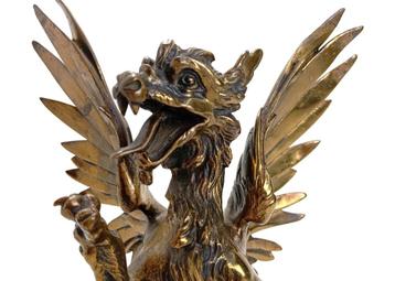 zeldzaam brons GABRIEL VIARDOT beeld draak griffioen beschikbaar voor biedingen