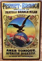 Metalen Reclamebord Fernet Branca in reliëf-20x30cm, Collections, Marques & Objets publicitaires, Envoi, Panneau publicitaire