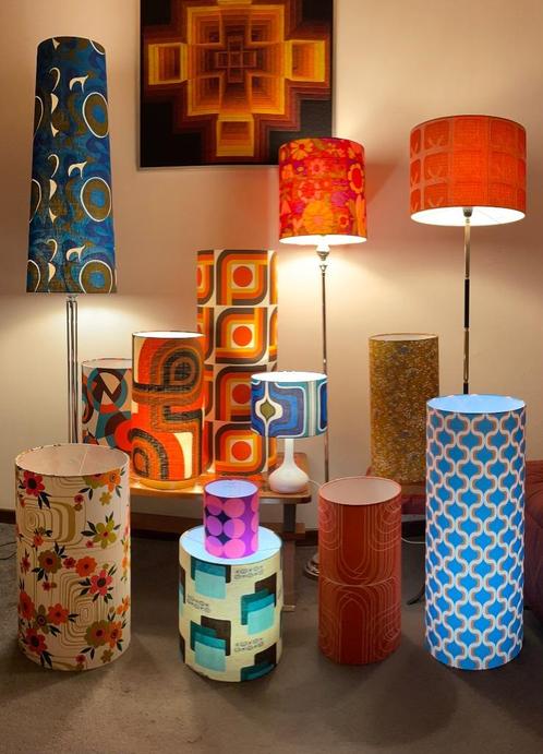 Fabricage van op maat gemaakte lampenkappen - vintage stof u, Huis en Inrichting, Lampen | Lampenkappen, Gebruikt, Ophalen of Verzenden