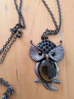 Uil zilverkleurig met mineraal, Ophalen of Verzenden, Gebruikt