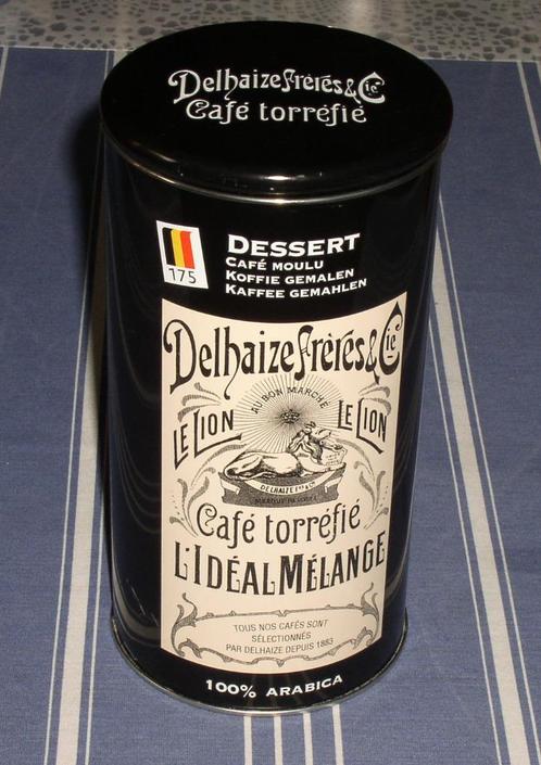 Lege doos voor Torréfié koffie van Delhaize Frères, Collections, Boîte en métal, Utilisé, Café, Autres marques, Enlèvement ou Envoi