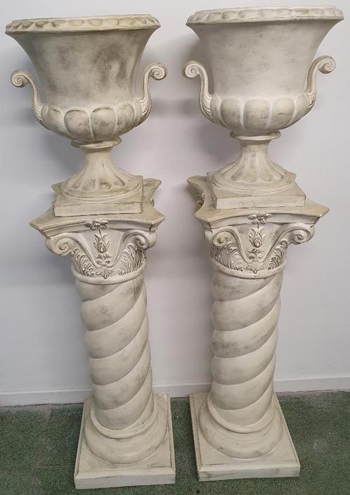 Colonne en plâtre avec belle jardinière / amphore déco 146cm, Huis en Inrichting, Woonaccessoires | Zuilen en Pilaren, Gebruikt