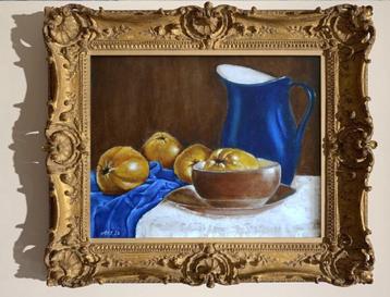 "Stilleven met kweepeer" Schilderij in klassieke stijl   beschikbaar voor biedingen