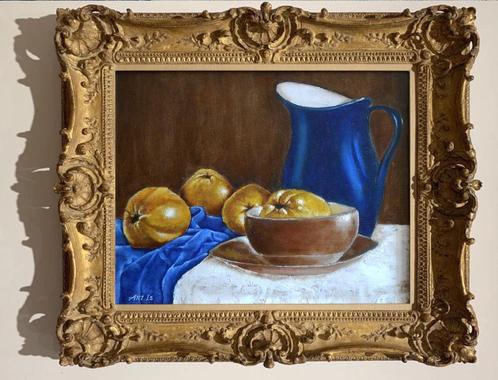 "Stilleven met kweepeer" Schilderij in klassieke stijl, Antiek en Kunst, Kunst | Schilderijen | Klassiek, Verzenden