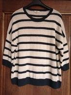 Beige en donkerblauw gestreept fijne brei van JBC , maat L, Enlèvement ou Envoi, Comme neuf, Taille 42/44 (L), Beige