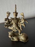 Bronzen Hindoe Beeld Maa Durga, Enlèvement, Comme neuf