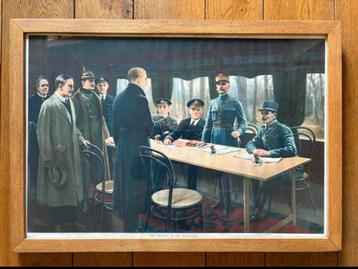 WO 1 kader The signing of the Armistice oude prent beschikbaar voor biedingen