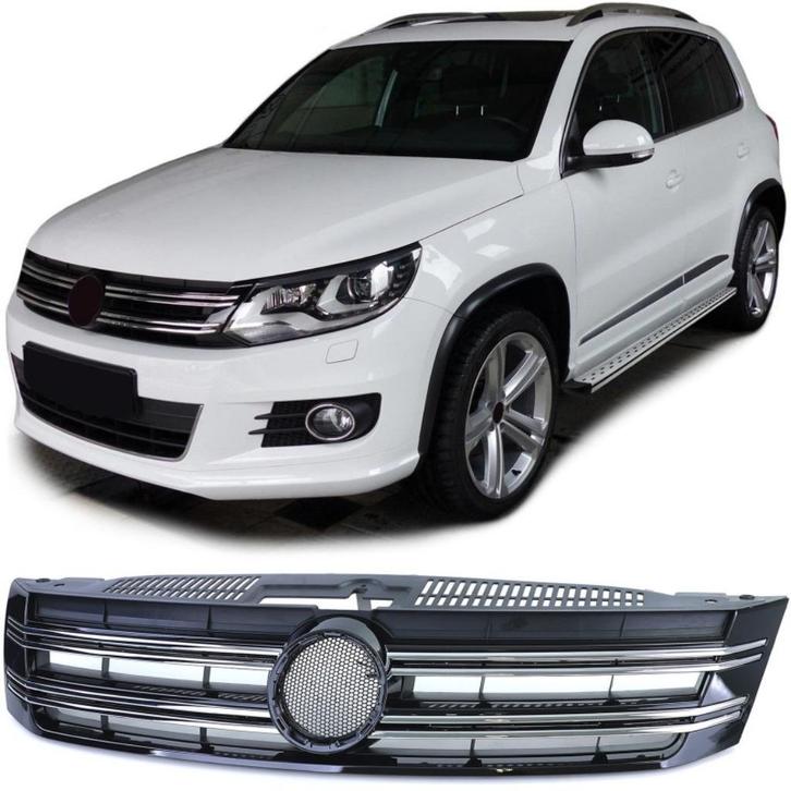 CALANDRE VW TIGUAN (11-16) - FINITION : CHROME - NOIR BRill, Auto diversen, Tuning en Styling, Ophalen of Verzenden