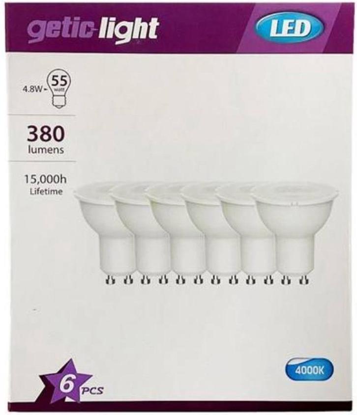 Ledspot gu10 : set van 6 stuks, Huis en Inrichting, Lampen | Spots, Nieuw, Plafondspot of Wandspot, Halogeen, Led, Ophalen of Verzenden