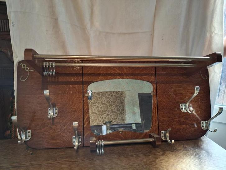 Portemanteau jaren ‘50 met spiegel – mooie staat, Antiek en Kunst, Antiek | Meubels | Kasten, Ophalen