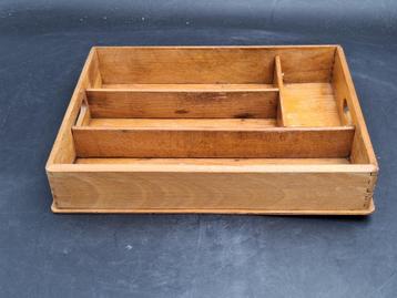 oude houten besteklade, jaren 50 beschikbaar voor biedingen