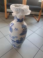 Grote wit met blauw Chinese vaas, Antiek en Kunst, Ophalen of Verzenden