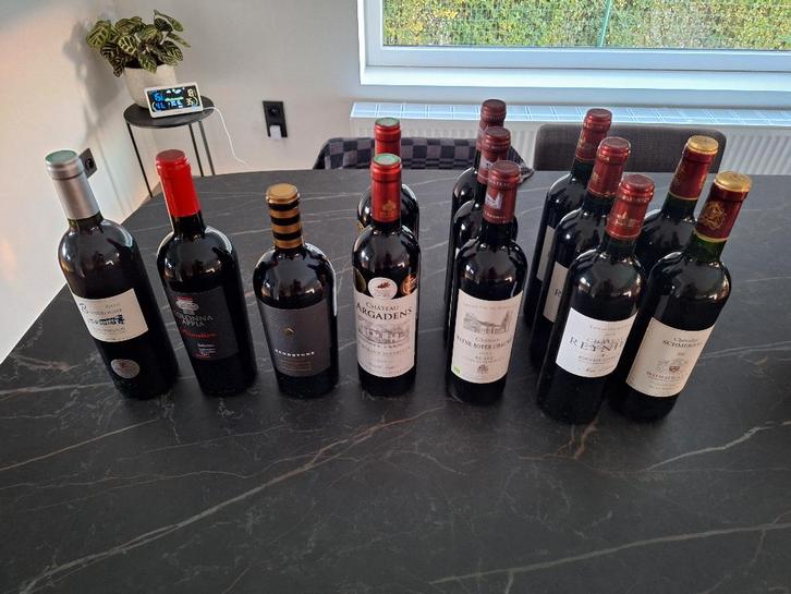 13 flessen rode wijn – Bordeaux & Italië – goed bewaard, Verzamelen, Wijnen, Nieuw, Rode wijn, Italië, Ophalen