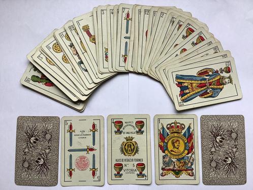Vintage speelkaarten Heraclio Fournier Vitoria Nº5, jaren 50, Verzamelen, Speelkaarten, Jokers en Kwartetten, Zo goed als nieuw