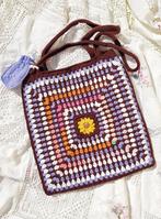 70's 🌻 Tas van 100% katoen 🌻 met de hand gehaakt 🌻, Ophalen of Verzenden, Nieuw, Overige kleuren, Shopper