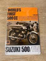 Metalen wandbord Suzuki 500, Collections, Marques & Objets publicitaires, Enlèvement