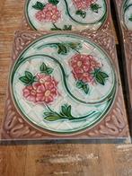 8 vintage keramieken tegel met bloemenmotief *Belca*, Ophalen of Verzenden