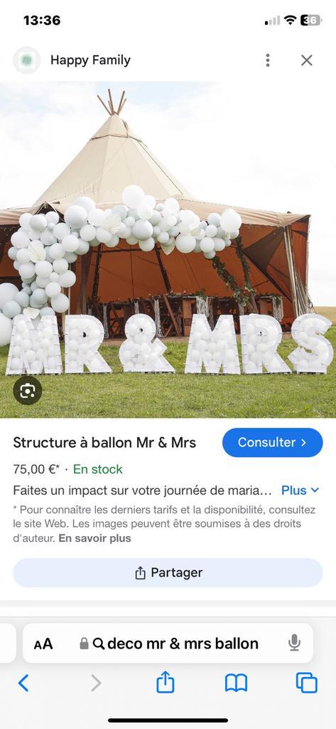 Décoration mariage «  MR & MRS », Hobby & Loisirs créatifs, Articles de fête | Location, Utilisé