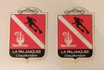 DEUX AUTOCOLANTS ANCIENS LA PALANQUEE CHAUDFONTAINE, Ophalen of Verzenden, Zo goed als nieuw