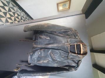Vintaga leder motor jas, Enlèvement ou Envoi, Hommes, Manteau | cuir