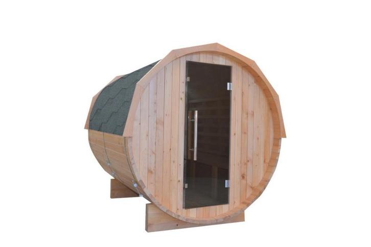 Barrel buitensauna, Sport en Fitness, Sauna, Nieuw, Complete sauna, Fins of Traditioneel, Ophalen of Verzenden