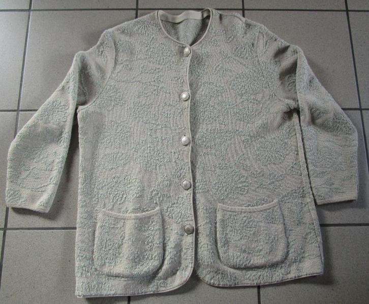 Tricot vest cardigan merk FILATO FOLCO - maat XL, Kleding | Dames, Truien en Vesten, Gedragen, Maat 46/48 (XL) of groter, Beige