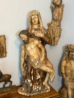 Antiek houten Piëta 17e eeuw / 113cm, Antiek en Kunst, Ophalen of Verzenden