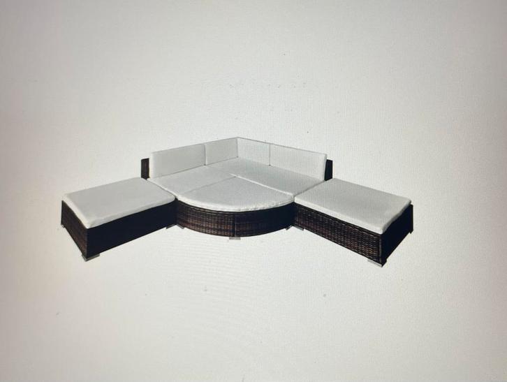 6 - delige loungeset - bruin - poly rattan, Tuin en Terras, Tuinsets en Loungesets, Nieuw, Loungeset, 6 zitplaatsen, Ophalen