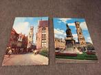 Duo oude postkaarten Brugge Belfort, Verzamelen, Ophalen of Verzenden, 1960 tot 1980, Gelopen, West-Vlaanderen