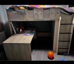 Lit superposé à mi-hauteur avec bureau et armoire, Enfants & Bébés, Chambre d'enfant | Lits superposés & Lits mezzanines, Comme neuf