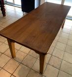 Stevige massieve eiken eettafel met 2 lades – 200 cm  85 cm, Ophalen, Gebruikt, Eikenhout, 50 tot 100 cm