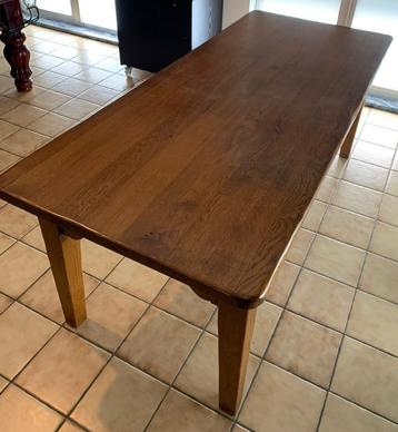 Stevige massieve eiken eettafel met 2 lades – 200 cm  85 cm beschikbaar voor biedingen