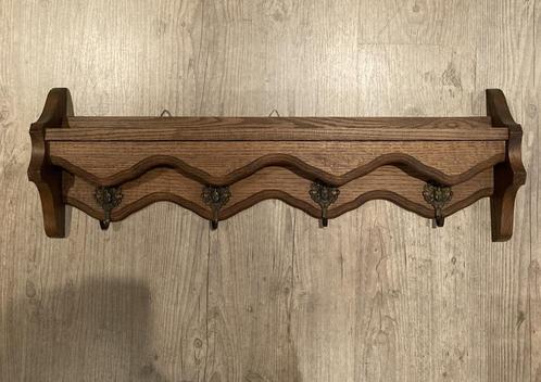 massief eiken kapstok / bordenplank, Huis en Inrichting, Woonaccessoires | Kapstokken, Zo goed als nieuw, Wandkapstok, Hout, Ophalen