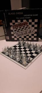 Schaakbord met Figuren in Glas - 25 x 25 cm, Ophalen