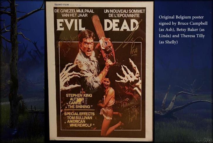 EVIL DEAD POSTER 3 X GESIGNEERD, Verzamelen, Posters, Gebruikt, Film en Tv, Ophalen of Verzenden