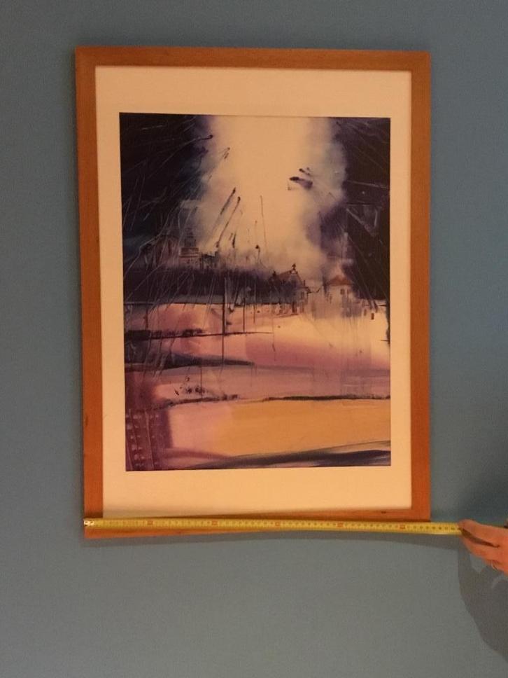 Aquarelle représentant Jette de manière stylisée et suggérée, Antiek en Kunst, Kunst | Schilderijen | Klassiek, Ophalen