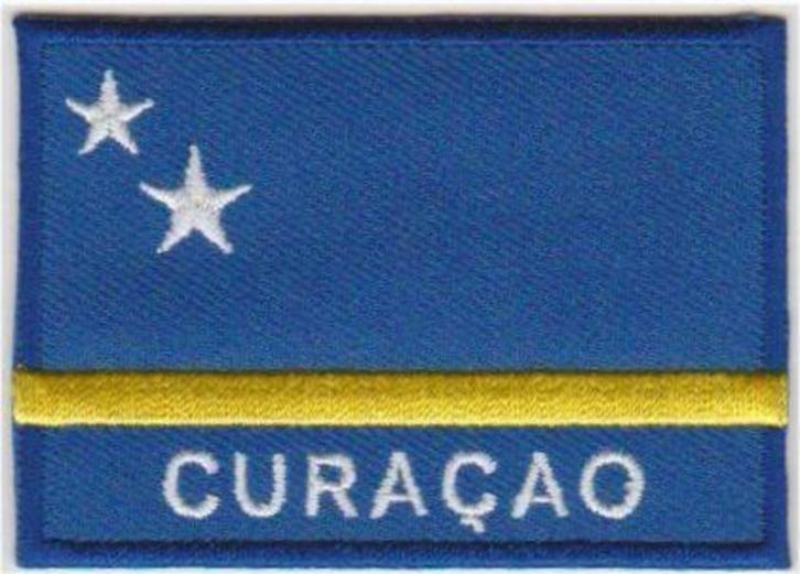 Curacao vlag stoffen opstrijk patch embleem, Verzamelen, Kleding en Patronen, Nieuw, Verzenden