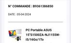 Ordinateur portable Asus 16 Go Ram SSD 1 T, Computers en Software, Windows Laptops, Ophalen, Asus, 15 inch, Zo goed als nieuw