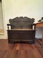 Uitgesneden monniksbank in donker eikenhout, Antiek en Kunst, Ophalen