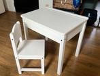 Sundvik schoolbank wit - bureau kind & kinderstoel wit, Kinderen en Baby's, Ophalen, Gebruikt