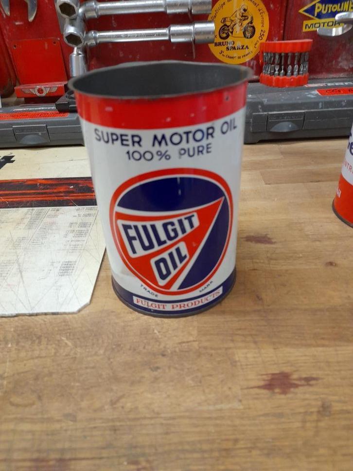 oude lege oliekan Fulgit Oil Super Motor Oil, Verzamelen, Merken en Reclamevoorwerpen, Gebruikt, Overige typen, Verzenden
