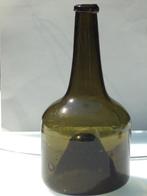 Vroeg 18e eeuw kattekop fles ajuinfles antiek XVIII glaswerk, Ophalen of Verzenden