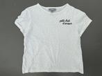 Witte t-shirt met fijne roze fluwelen bolletjes maat 116, Kinderen en Baby's, Kinderkleding | Maat 116, Meisje, Ophalen of Verzenden