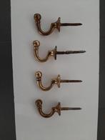 4 gordijnhaken in messing, vintage, Ophalen of Verzenden