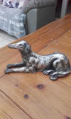 Antieke franse spelter sculpture van een saluki hond 1930, Ophalen of Verzenden