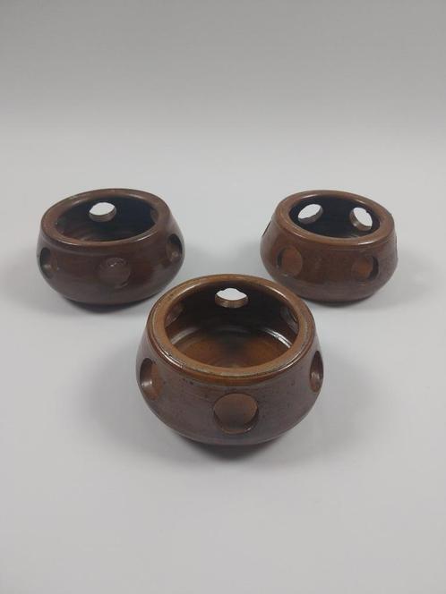 Set van 3 Vintage Theelichthouders, jaren 50 / 60, Huis en Inrichting, Woonaccessoires | Overige, Gebruikt, Ophalen of Verzenden
